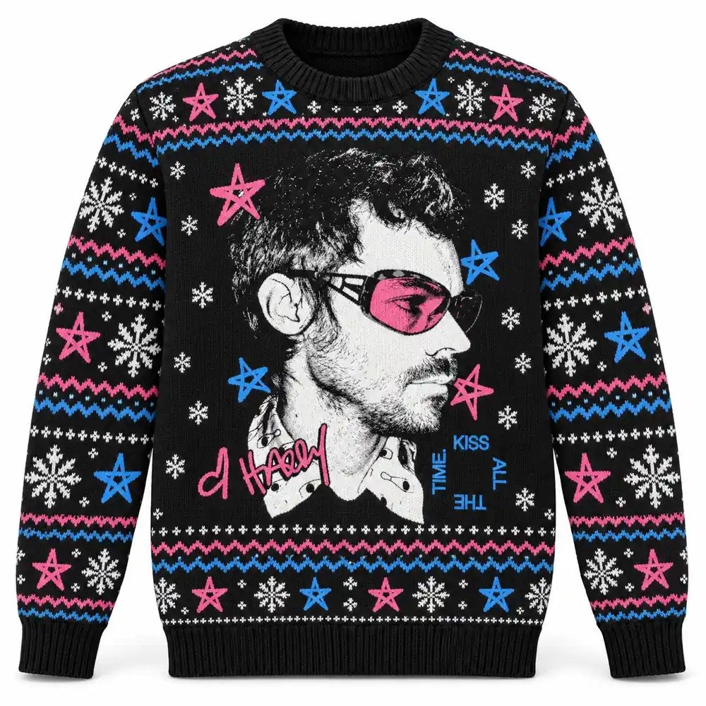 Harry Styles Merch Kiss All The Time Sunglasses Stars Christmas Ugly Sweater Pop Fans Gift