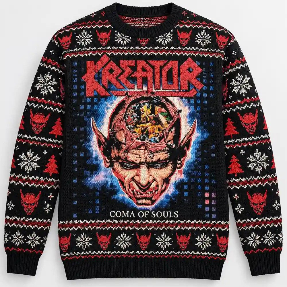 Kreator Merch Coma Of Souls Demon Christmas Ugly Sweater Thrash Metal Fans Gift