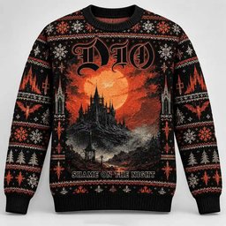 Dio Merch Shame On The Night Gothic Castle Christmas Ugly Sweater Metal Fans Gift