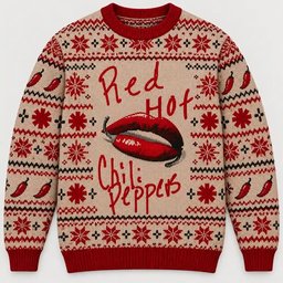 Red Hot Chili Peppers Merch Red Lips Christmas Ugly Sweater Rock Music Lover Gift