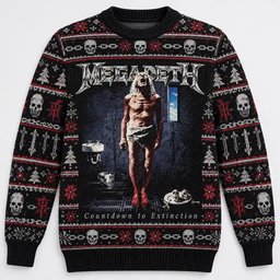 Megadeth Merch Countdown To Extinction Christmas Ugly Sweater Metal Fans Gift