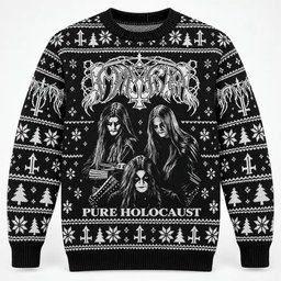Immortal Merch Pure Holocaust Black And White Band Portrait Ugly Sweater Metal Fans Gift