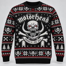 Motorhead Merch March Or Die Skull Logo Christmas Ugly Sweater Rock Music Lover Gift