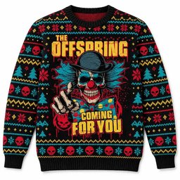 The Offspring Merch Coming For You Clown Skull Christmas Ugly Sweater Rockers Gift