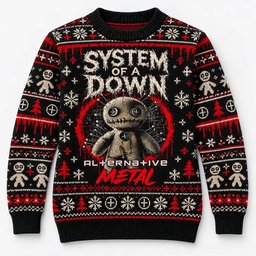 System Of A Down Merch Alternative Metal Doll Christmas Ugly Sweater Metal Fans Gift