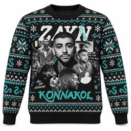 Zayn Merch Konnakol The 5th Element Portrait Collage Christmas Ugly Sweater Pop Music Gift