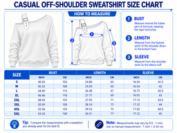 New York Jets | Premium NFL Game Day Casual Off-Shoulder Sweatshirt TD size chart