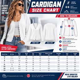 Womens Cardigan Size Chart
