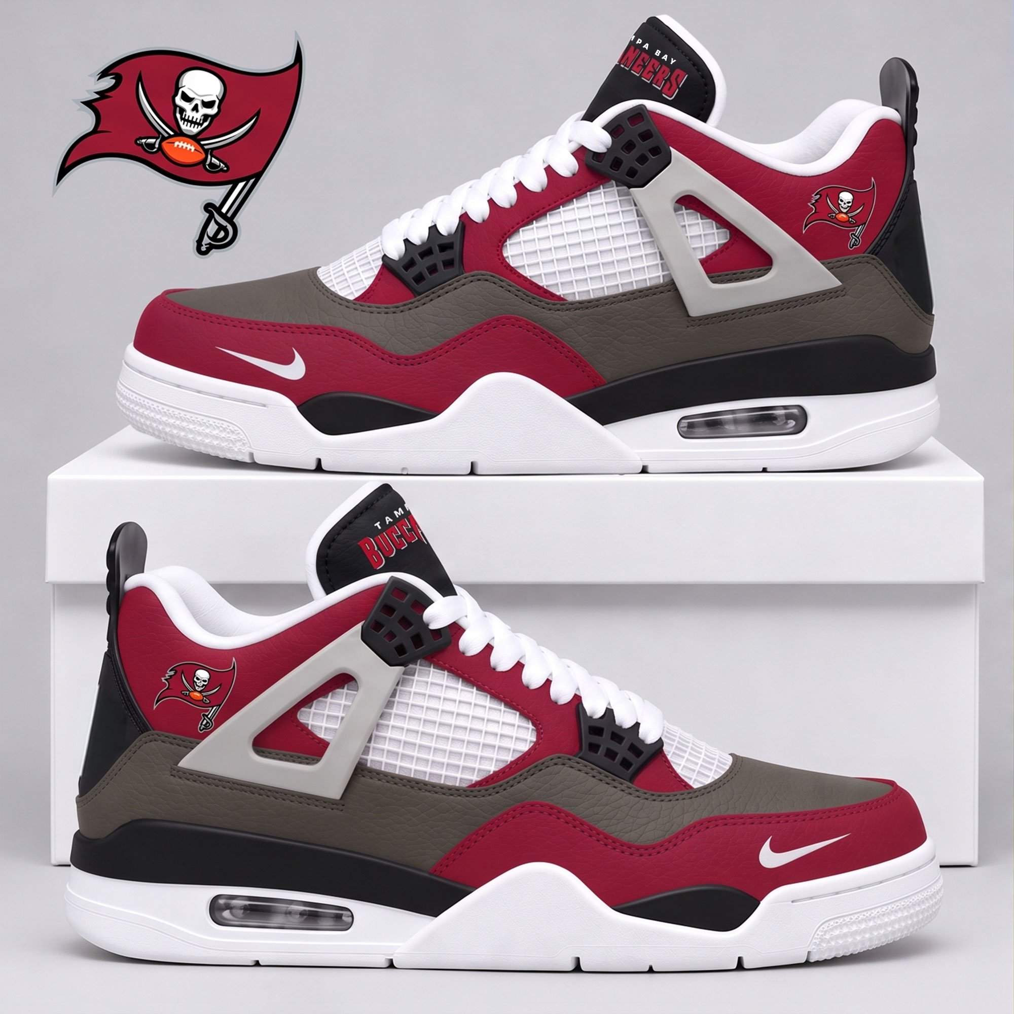 Tampa Bay Buccaneers | Premium NFL Retro Court Kicks Air Jordan 4 NTH1 ...