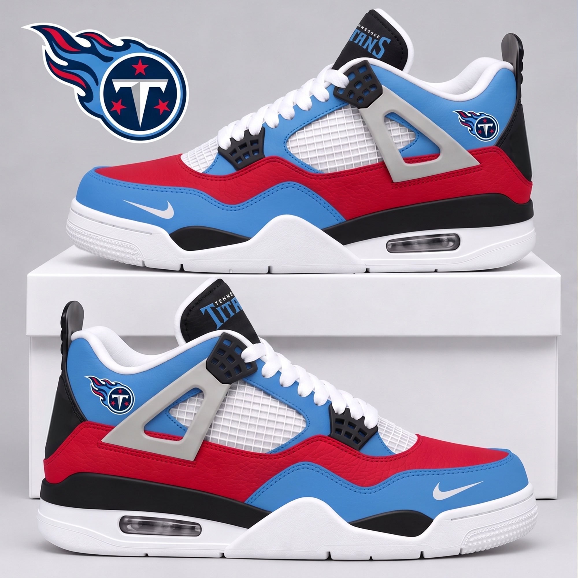 Tennessee Titans | Premium NFL Retro Court Kicks Air Jordan 4 NTH1 ...