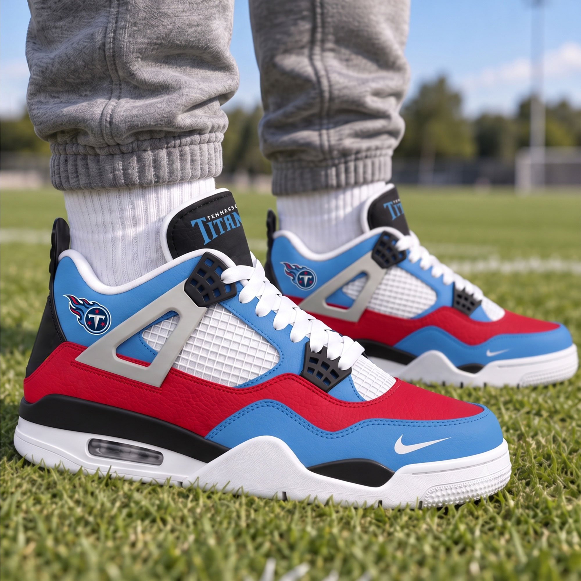 Tennessee Titans | Premium NFL Retro Court Kicks Air Jordan 4 NTH1 ...