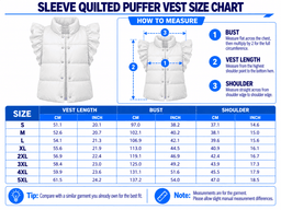 Florida Gators | Premium NCAA Split Color Sleeve Quilted Puffer Vest TD size chart