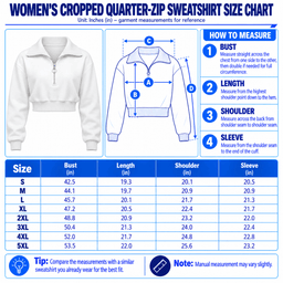 Green Bay Packers | Premium NFL Forever Loyal Game Day Cropped Quarter-Zip Sweatshirt TD size chart