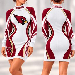 Arizona Cardinals Team Color Wave Sweater Dress