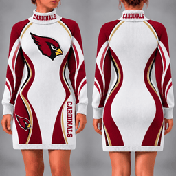 Arizona Cardinals Team Color Wave Sweater Dress