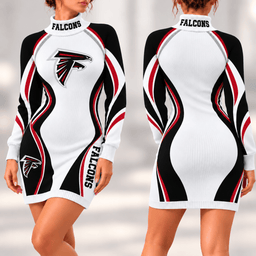 Atlanta Falcons Team Color Wave Sweater Dress