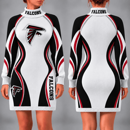 Atlanta Falcons Team Color Wave Sweater Dress