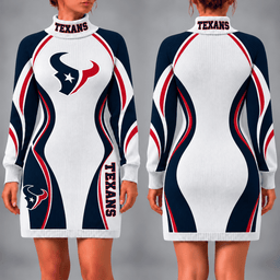 Houston Texans Team Color Wave Sweater Dress