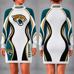 Jacksonville Jaguars Team Color Wave Sweater Dress