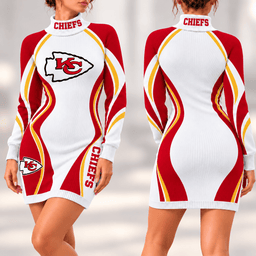 Kansas City Chiefs Team Color Wave Sweater Dress
