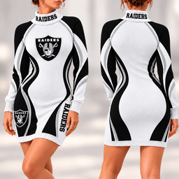 Las Vegas Raiders Team Color Wave Sweater Dress