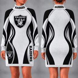 Las Vegas Raiders Team Color Wave Sweater Dress