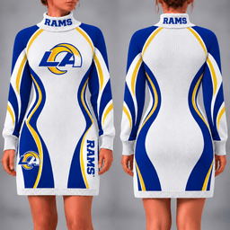 Los Angeles Rams Team Color Wave Sweater Dress