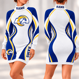Los Angeles Rams Team Color Wave Sweater Dress