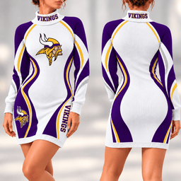 Minnesota Vikings Team Color Wave Sweater Dress