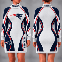 New England Patriots Team Color Wave Sweater Dress