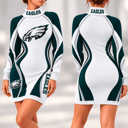 Philadelphia Eagles Team Color Wave Sweater Dress