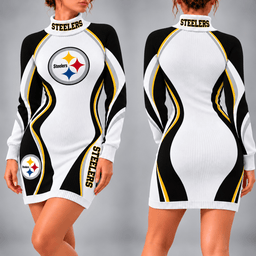 Pittsburgh Steelers Team Color Wave Sweater Dress