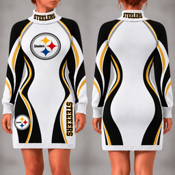 Pittsburgh Steelers Team Color Wave Sweater Dress