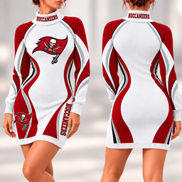 Tampa Bay Buccaneers Team Color Wave Sweater Dress