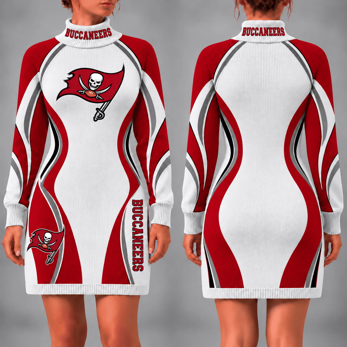 Tampa Bay Buccaneers Team Color Wave Sweater Dress