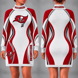 Tampa Bay Buccaneers Team Color Wave Sweater Dress