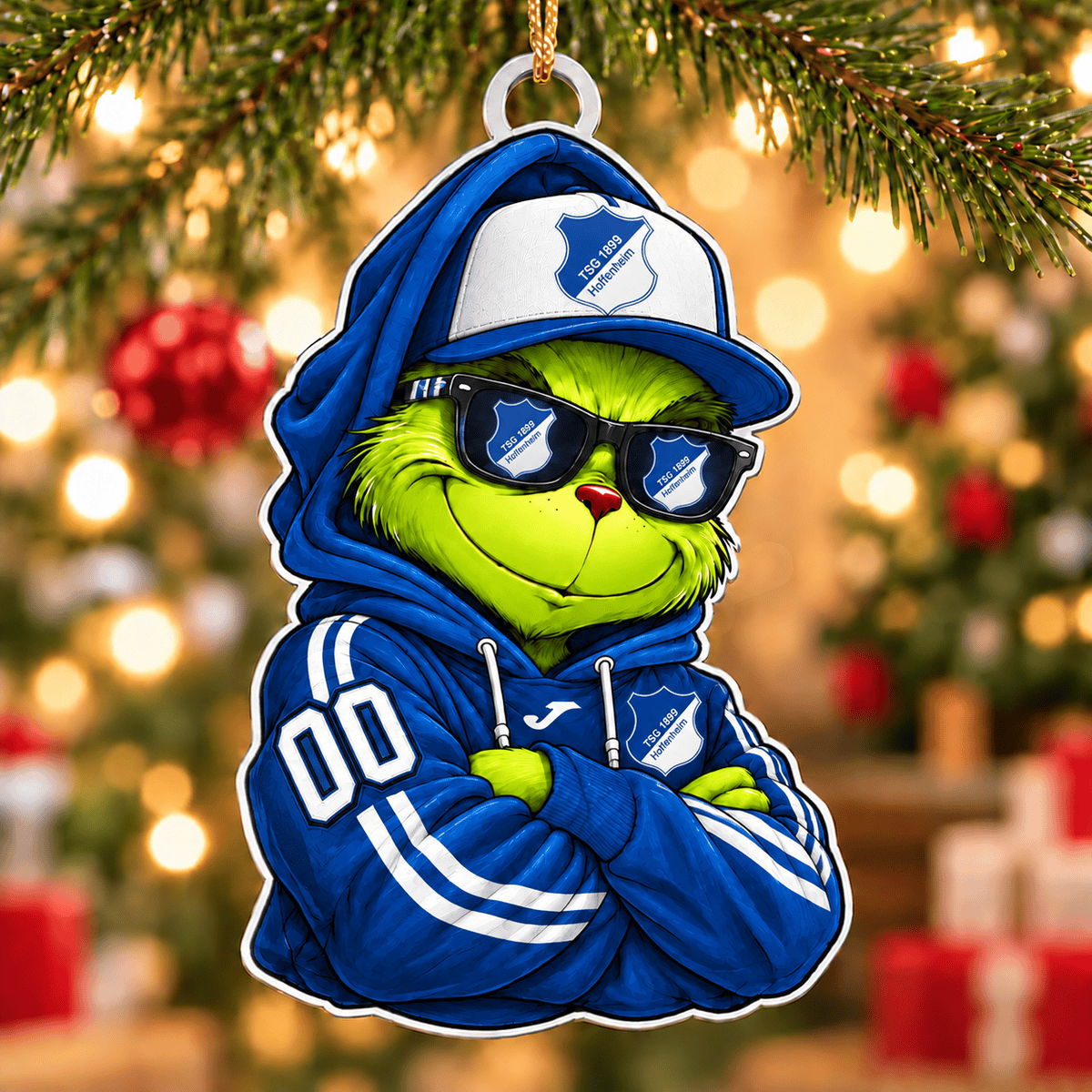 TSG Hoffenheim Funny Green Guy Christmas Ornament, Acrylic Xmas Tree Hanging Decor