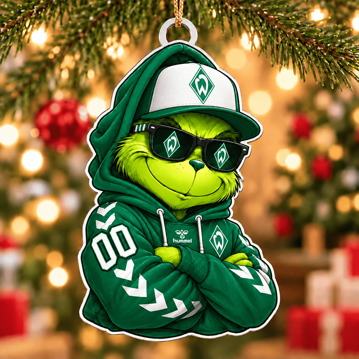 Werder Bremen Funny Green Guy Christmas Ornament, Acrylic Xmas Tree Hanging Decor