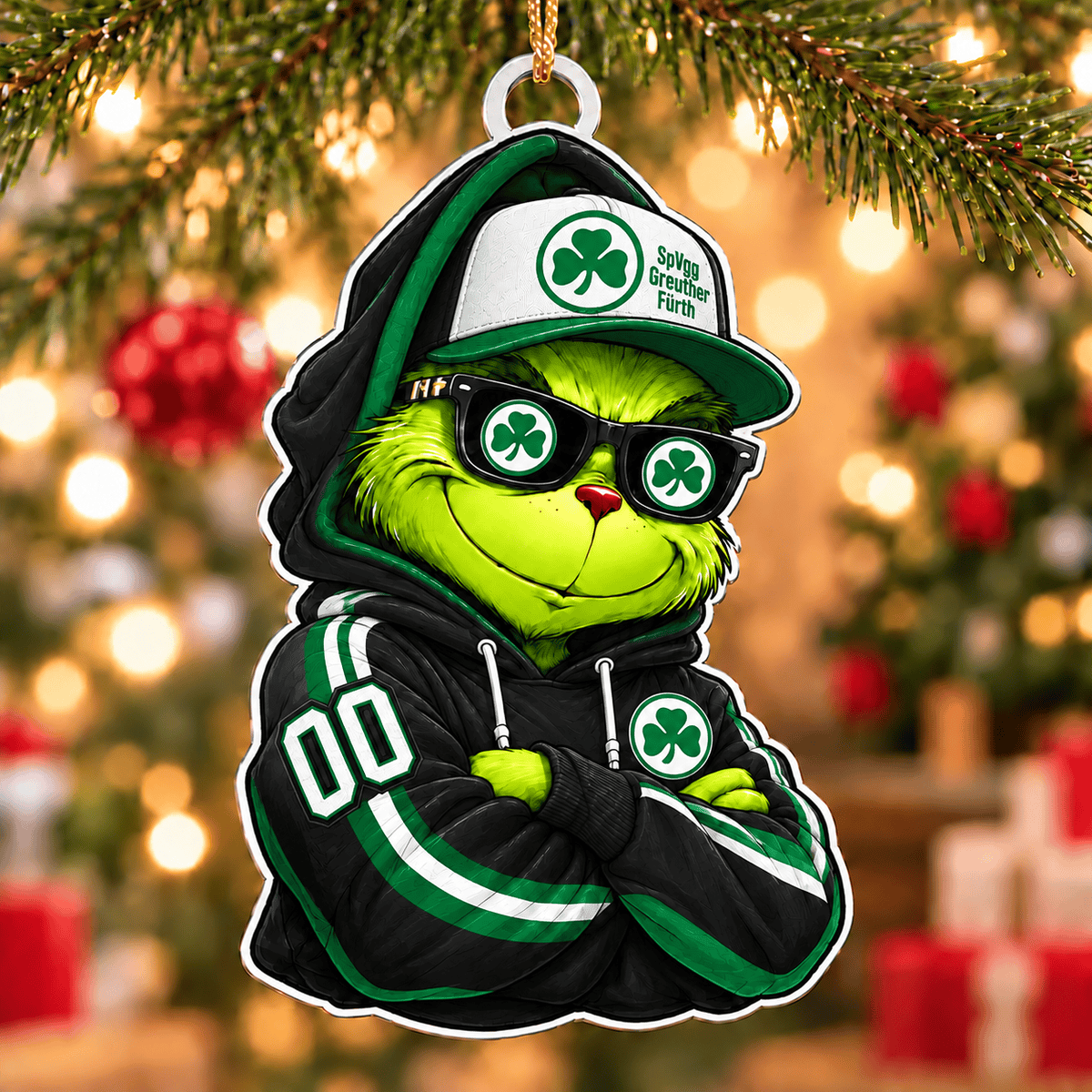 SpVgg Greuther Fürth Funny Green Guy Christmas Ornament, Acrylic Xmas Tree Hanging Decor