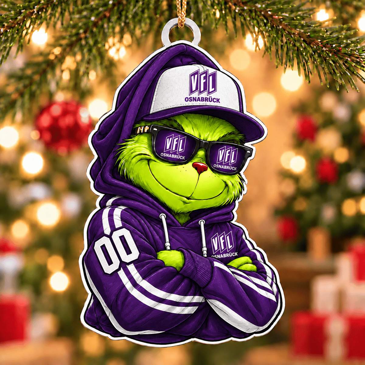 VfL Osnabrück Funny Green Guy Christmas Ornament, Acrylic Xmas Tree Hanging Decor