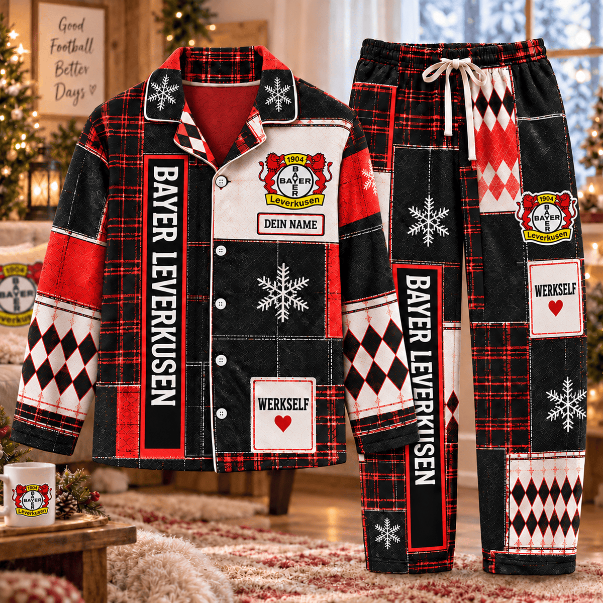 Bayer Leverkusen Long Pajamas Full Set For Fan