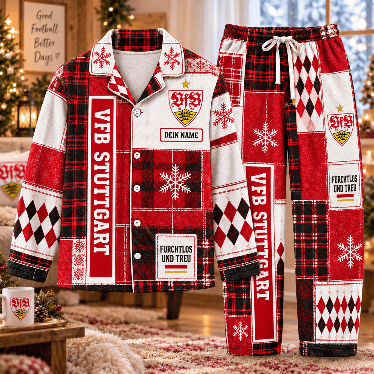 VfB Stuttgart Long Pajamas Full Set For Fan