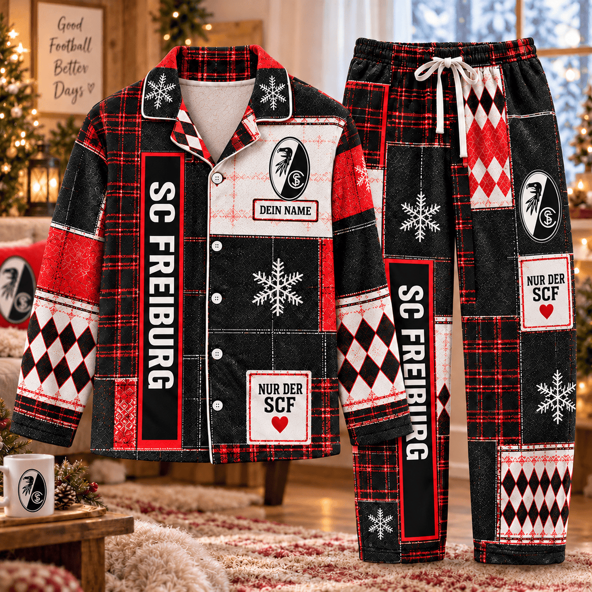 SC Freiburg Long Pajamas Full Set For Fan