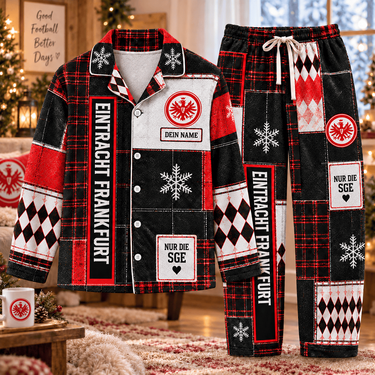Eintracht Frankfurt Long Pajamas Full Set For Fan