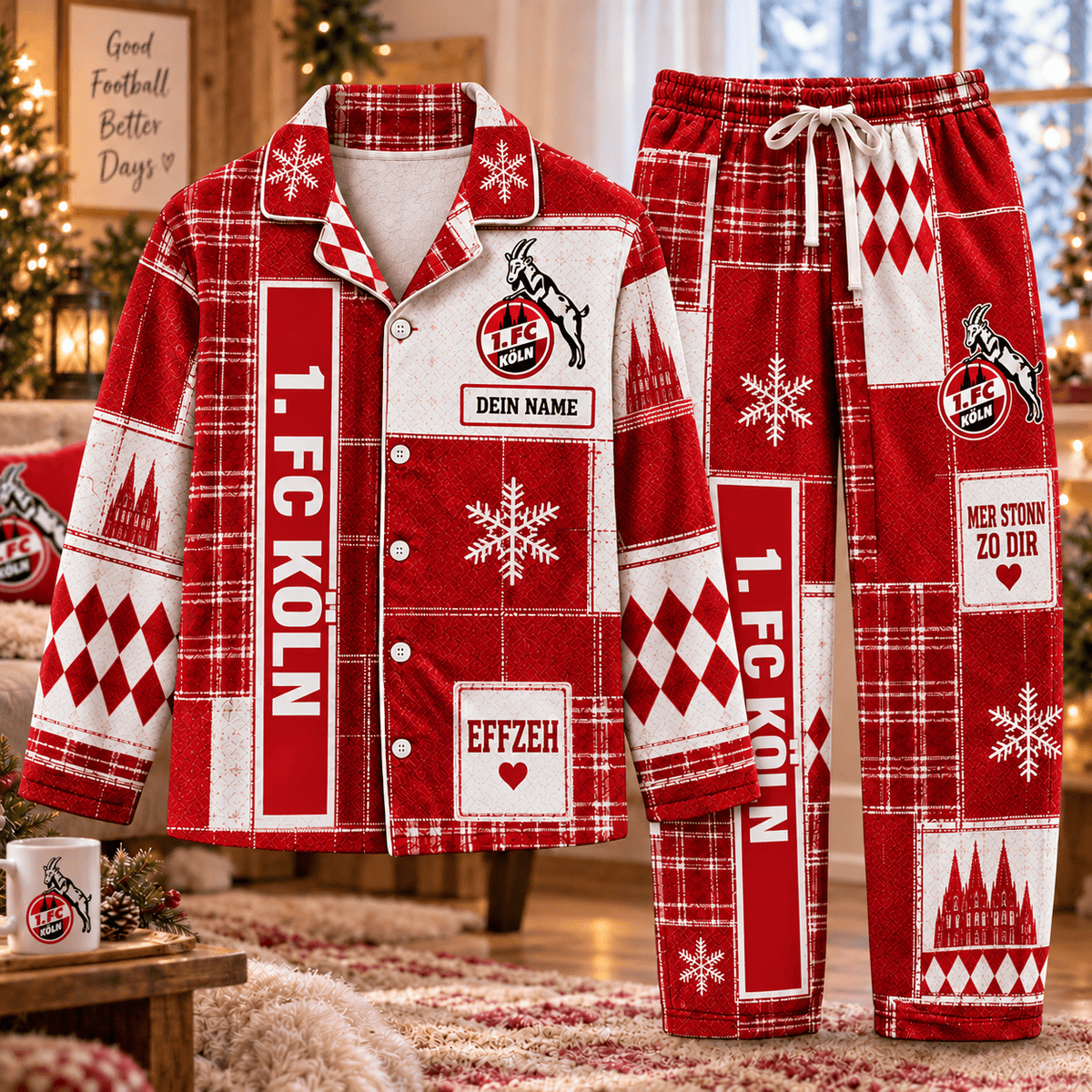 1. FC Köln Long Pajamas Full Set For Fan