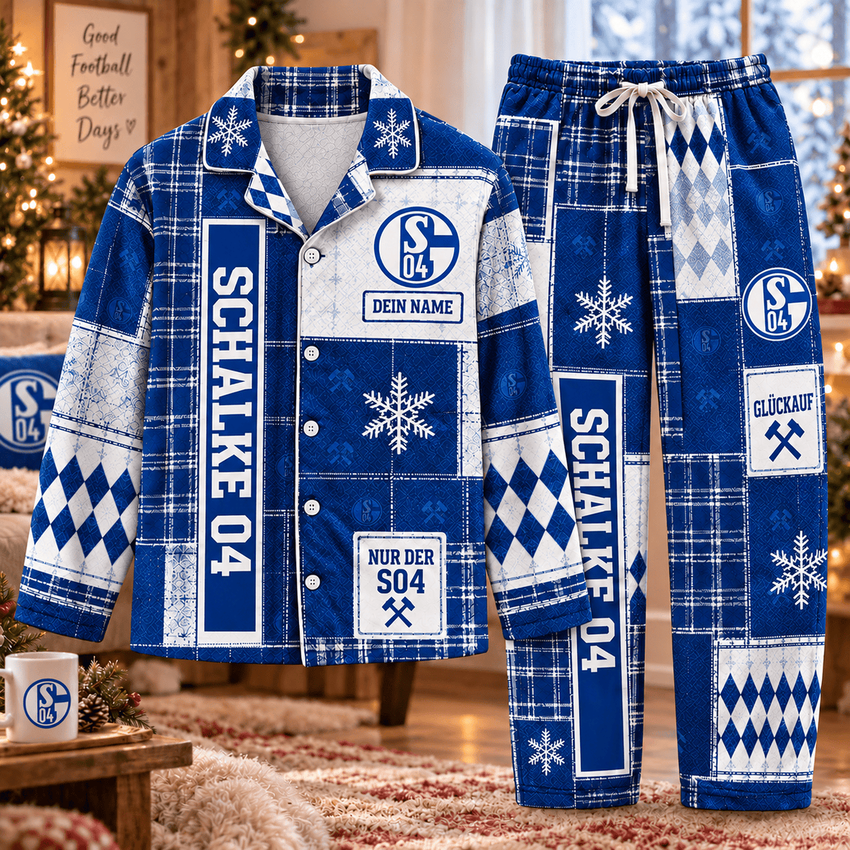 Schalke 04 Long Pajamas Full Set For Fan