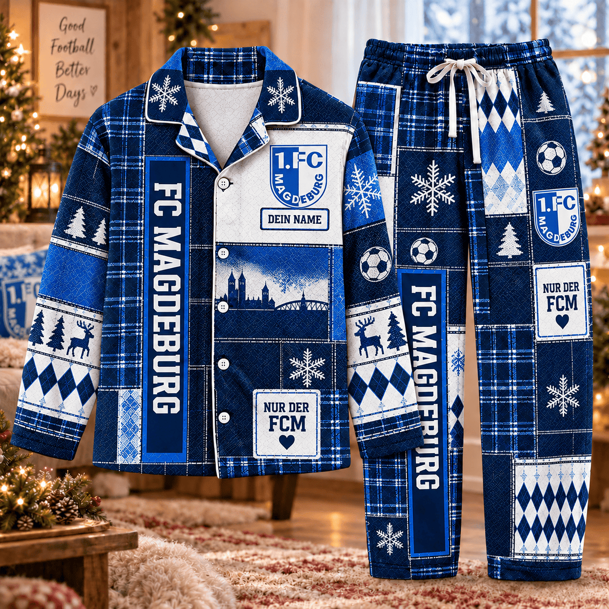 FC Magdeburg Long Pajamas Full Set For Fan