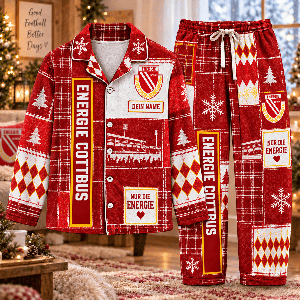 Energie Cottbus Long Pajamas Full Set For Fan