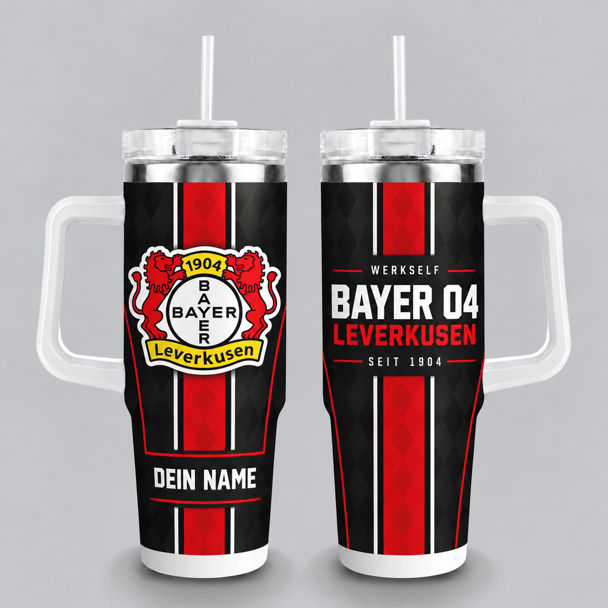 Bayer Leverkusen 40oz Stainless Steel Tumbler with Straw