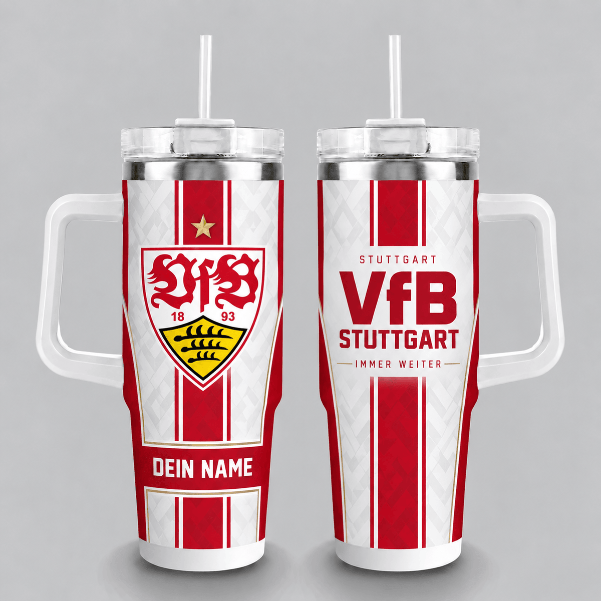 VfB Stuttgart 40oz Stainless Steel Tumbler with Straw